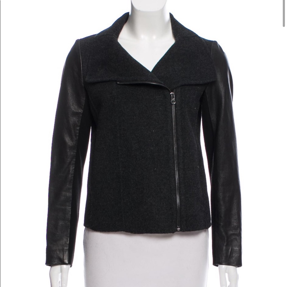 Vince Leather and Wool Jacket